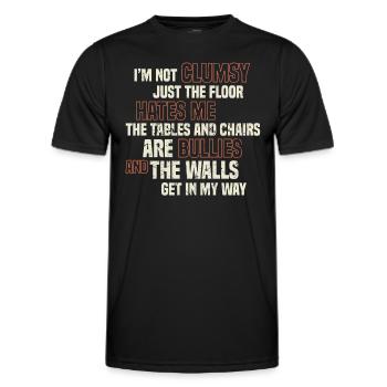 Lustig, tollpatschig, sarkastisch, ironisch, witzig - Männer Funktions-T-Shirt - Schwarz - Vorne - AI Model Male 178 dark (178cm)