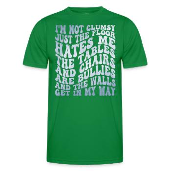 Humorous Clumsy Funny Humor - Men's Functional T-Shirt - kelly green - Front - AI Model Male 178 dark (178cm)