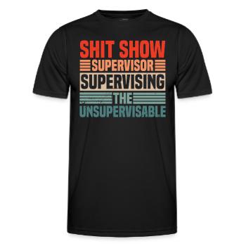 Retro Supervisor Gift - Men's Functional T-Shirt - black - Front - AI Model Male 178 dark (178cm)