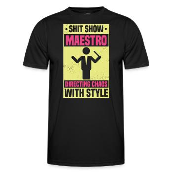 Lustiger Manager Chor Scheiße Show Maestro - Männer Funktions-T-Shirt - Schwarz - Vorne - AI Model Male 178 dark (178cm)
