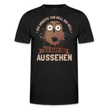 Ich arbeite von hell bis hell - Männer Funktions-T-Shirt - Schwarz - Vorne - AI Model Male 178 dark (178cm)