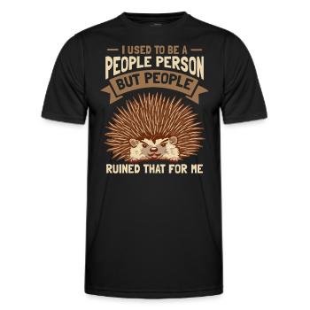 J’étais un hérisson humain - T-shirt sport Homme - noir - Devant - AI Model Male 178 dark (178cm)