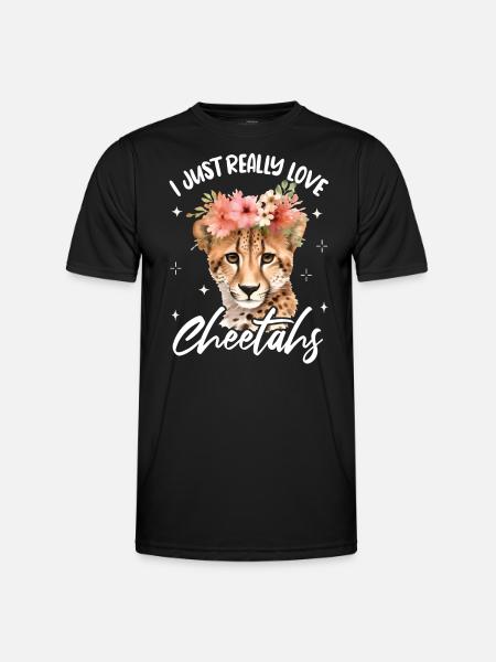 Femmes guépard léopard - T-shirt sport Homme - noir