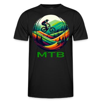 MTB Cykel - Funktionsshirt til herrer - sort - Foran - AI Model Male 178 dark (178cm)