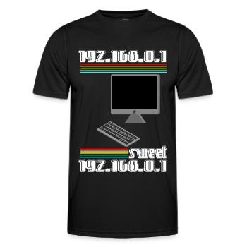 192.168.01 sweet 192.168.0.1 - T-shirt sport Homme - noir - Devant - AI Model Male 178 dark (178cm)