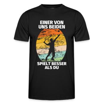 Tennis lustiger Spruch - Männer Funktions-T-Shirt - Schwarz - Vorne - AI Model Male 178 dark (178cm)