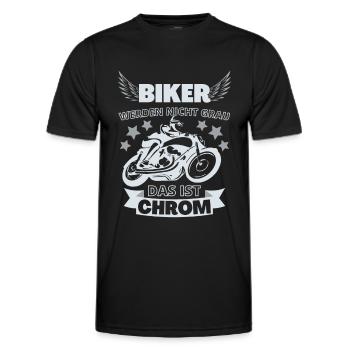 Biker werden nicht grau - das ist Chrom - Männer Funktions-T-Shirt - Schwarz - Vorne - AI Model Male 178 dark (178cm)