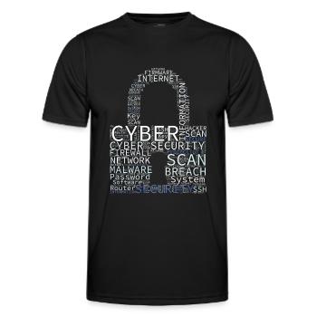 Cyber Security Wordcloud Padlock - Men's Functional T-Shirt - black - Front - AI Model Male 178 dark (178cm)