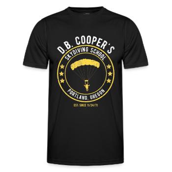 DB Coopers Skydiving School Portland Oregon - Men's Functional T-Shirt - black - Front - AI Model Male 178 dark (178cm)