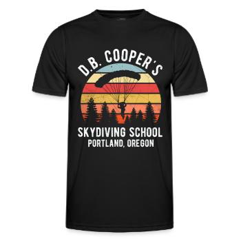 DB Coopers Skydiving School Portland Oregon - Men's Functional T-Shirt - black - Front - AI Model Male 178 dark (178cm)