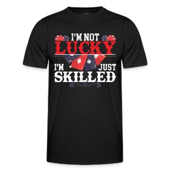 Lustiges Poker Bluffen Gambler Casino - Männer Funktions-T-Shirt - Schwarz - Vorne - AI Model Male 178 dark (178cm)
