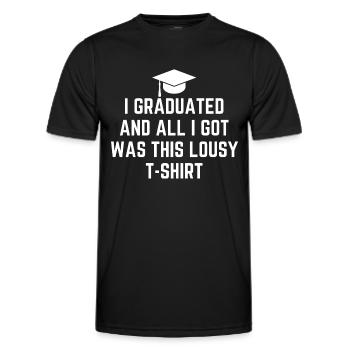 J’ai obtenu mon diplôme et tout ce que j’ai eu, c’est ceci - T-shirt sport Homme - noir - Devant - AI Model Male 178 dark (178cm)