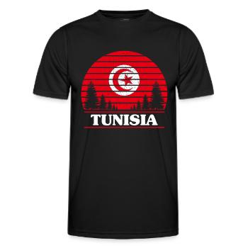 Tunisie - T-shirt sport Homme - noir - Devant - AI Model Male 178 dark (178cm)