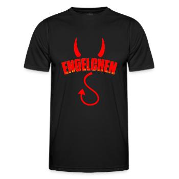 ENGELCHEN TEUFELCHEN Fasching Kostüm Teufel Engel - Männer Funktions-T-Shirt - Schwarz - Vorne - AI Model Male 178 dark (178cm)