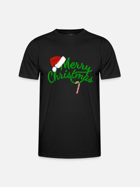 MERRY CHRISTMAS - Merry Christmas - Candy Cane - Men's Functional T-Shirt - black