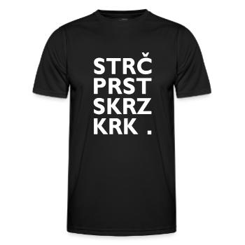 Strč Prst Skrz Krk - Czech tongue twister - Men's Functional T-Shirt - black - Front - AI Model Male 178 dark (178cm)