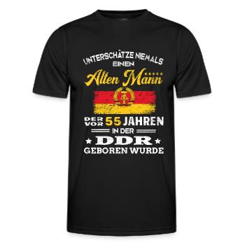 Anniversaire 55 ans RDA Né Ossi Vieil homme - T-shirt sport Homme - noir - Devant - AI Model Male 178 dark (178cm)