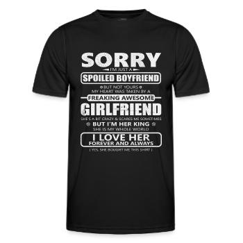 I'm just a spoiled girlfriend friend - Men's Functional T-Shirt - black - Front - AI Model Male 178 dark (178cm)