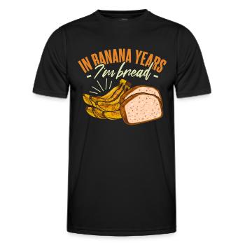 In Bananenjahren bin ich Brot - Männer Funktions-T-Shirt - Schwarz - Vorne - AI Model Male 178 dark (178cm)