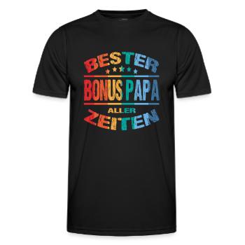 Stepdad Bonusdad Proud Stepdad - Men's Functional T-Shirt - black - Front - AI Model Male 178 dark (178cm)