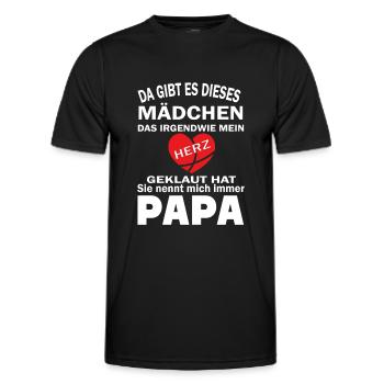 Geburt Kinder Vater Familie Herz Mädchen Papa - Männer Funktions-T-Shirt - Schwarz - Vorne - AI Model Male 178 dark (178cm)