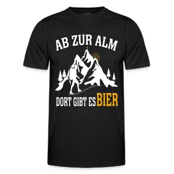 Ab Zur Alm Wanderer Berge Natur Wandern Natur See - Männer Funktions-T-Shirt - Schwarz - Vorne - AI Model Male 178 dark (178cm)