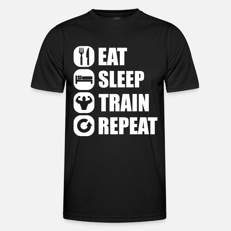eat_sleep_train_repeat_8_1f - Men's Functional T-Shirt - black