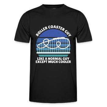 roller coaster guy - Men's Functional T-Shirt - black - Front - AI Model Male 178 dark (178cm)