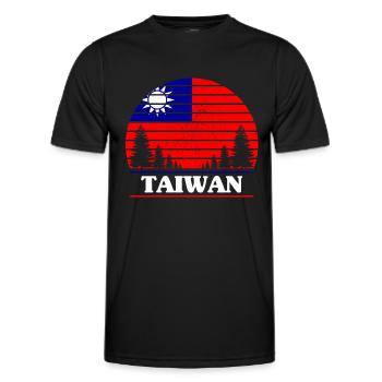 Taïwan - T-shirt sport Homme - noir - Devant - AI Model Male 178 dark (178cm)