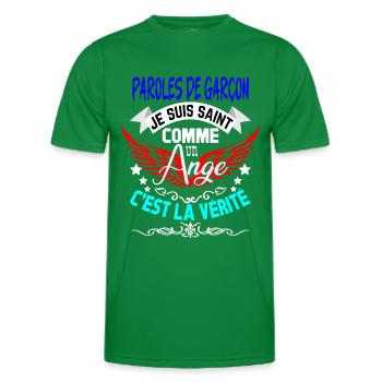 Paroles de garçon SAINT ANGE - T-shirt sport Homme - vert - Devant - AI Model Male 178 dark (178cm)