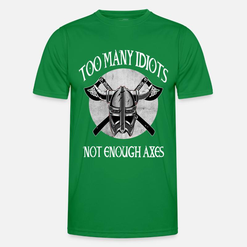 Wikinger Skull Totenkopf Axt Walhalla Männer Funktions-T-Shirt