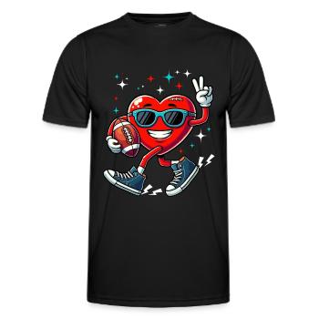Saint-Valentin Football Chucks Coeur Amérique Drôle - T-shirt sport Homme - noir - Devant - AI Model Male 178 dark (178cm)