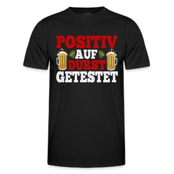 Positiv auf durst getestet - Männer Funktions-T-Shirt - Schwarz - Vorne - AI Model Male 178 dark (178cm)