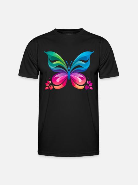 Rainbow Butterfly - Men's Functional T-Shirt - black