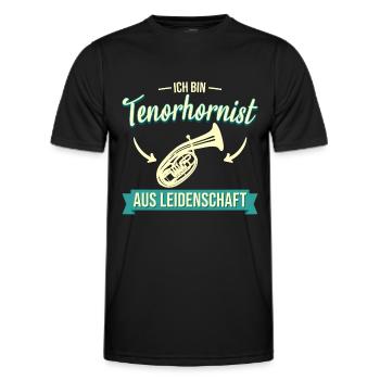 Tenorhorn Blasinstrument Tenorhornist Spruch - Männer Funktions-T-Shirt - Schwarz - Vorne - AI Model Male 178 dark (178cm)