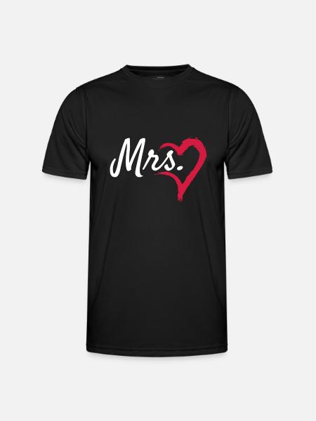 Mrs Herz Symbol - Männer Funktions-T-Shirt - Schwarz