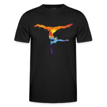 Turnen Turnen - Männer Funktions-T-Shirt - Schwarz - Vorne - AI Model Male 178 dark (178cm)