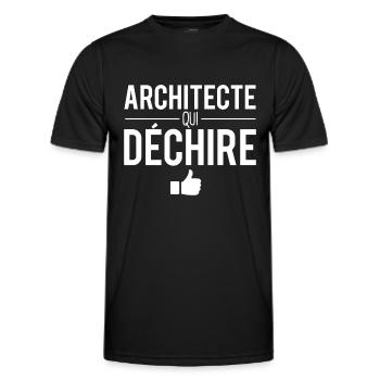 Cadeau architecte qui déchire métier architecture - T-shirt sport Homme - noir - Devant - AI Model Male 178 dark (178cm)