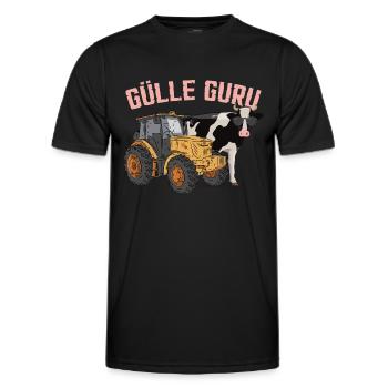 Gülle Guru - Männer Funktions-T-Shirt - Schwarz - Vorne - AI Model Male 178 dark (178cm)
