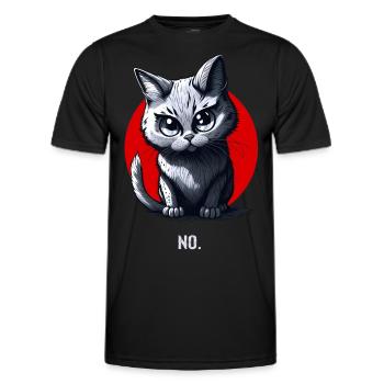 Dein Nein Statement im Katzendesign - Männer Funktions-T-Shirt - Schwarz - Vorne - AI Model Male 178 dark (178cm)