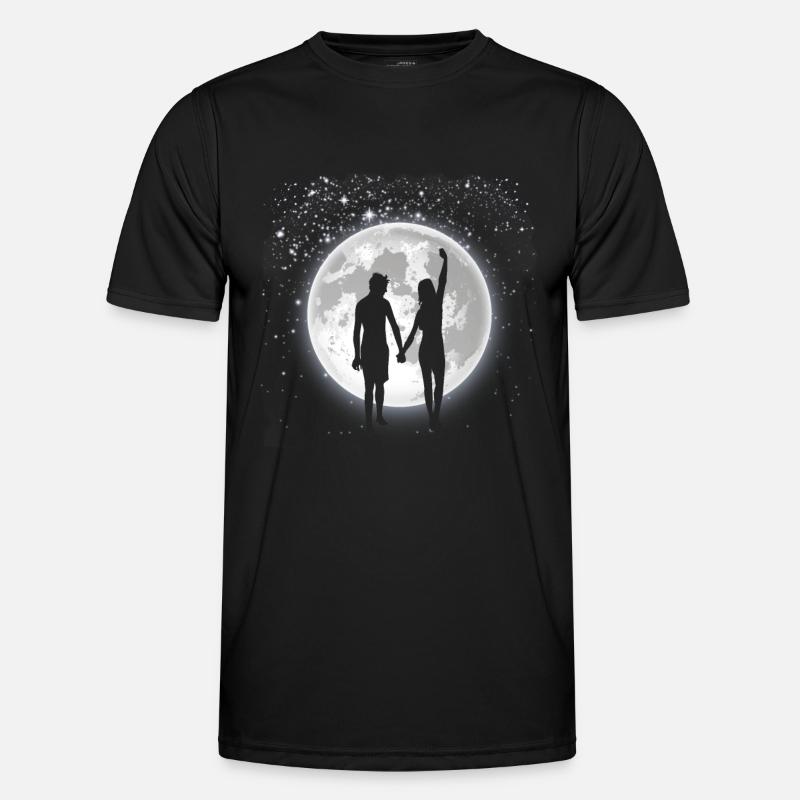Mond Sterne Paar romantisch Valentinstag Geschenk Männer Funktions-T-Shirt