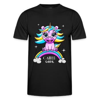 Gamer gamer gamer unicorn - Men's Functional T-Shirt - black - Front - AI Model Male 178 dark (178cm)