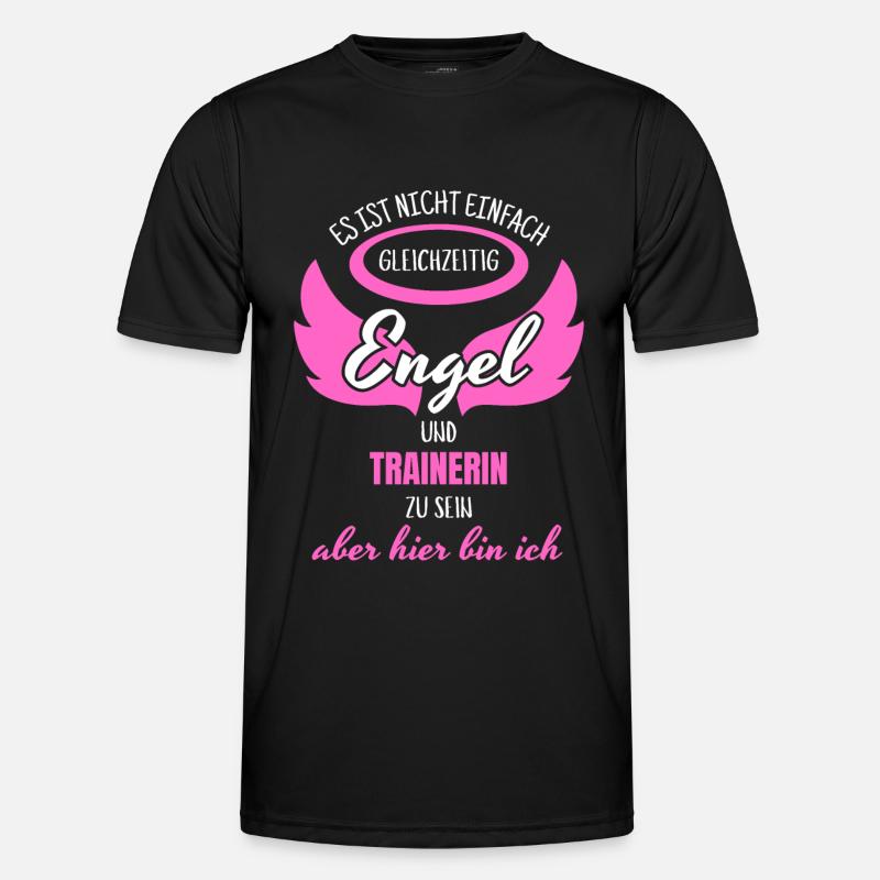 Trainerin Engel - Männer Funktions-T-Shirt - Schwarz