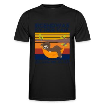 Irgendwas ist Faul hier Faultier - Männer Funktions-T-Shirt - Schwarz - Vorne - AI Model Male 178 dark (178cm)