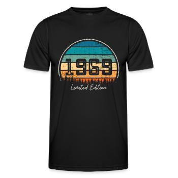 Vintage 1969 Limited Edition Retro Sunset - Men's Functional T-Shirt - black - Front - AI Model Male 178 dark (178cm)