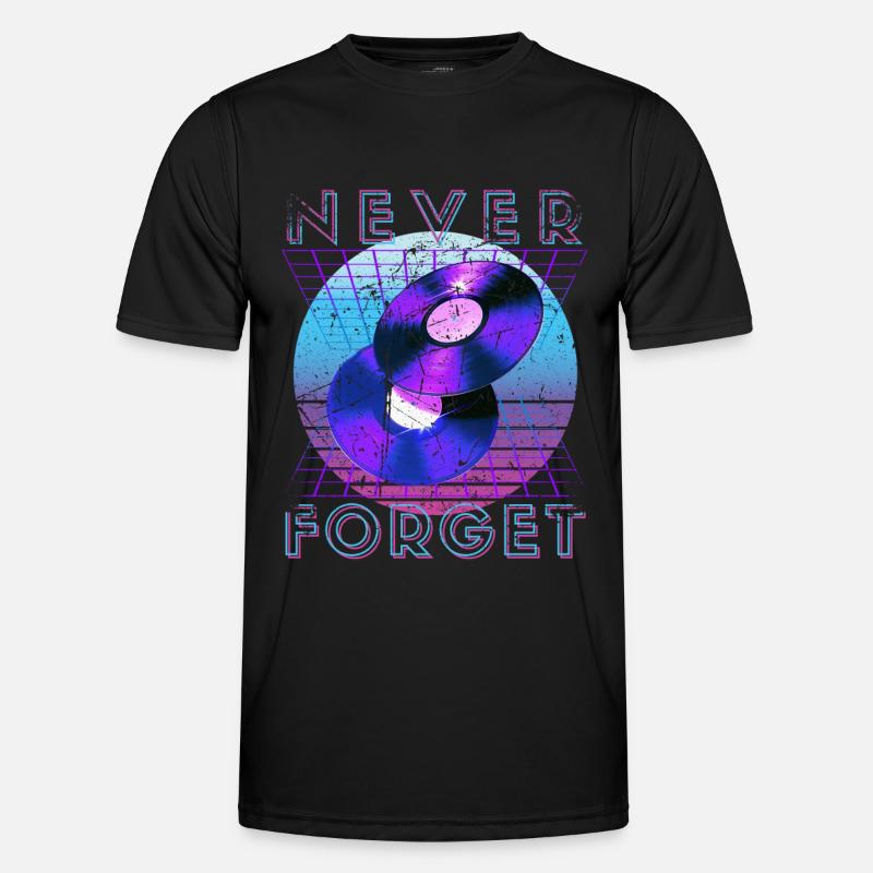 Never Forget Retro 80er 90er Nostalgie Männer Funktions-T-Shirt
