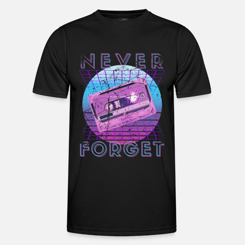 Never Forget Retro 80er 90er Nostalgie Männer Funktions-T-Shirt