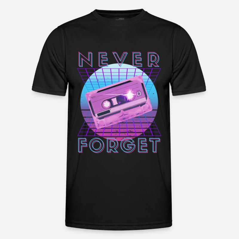 Never Forget Retro 80er 90er Nostalgie Männer Funktions-T-Shirt