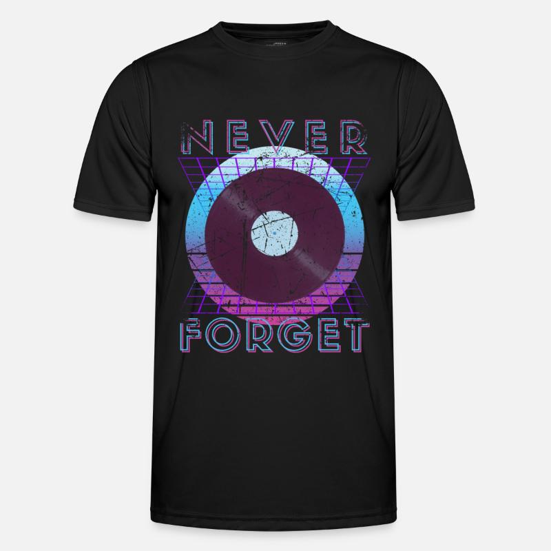 Never Forget Retro 80s 90s Nostalgia Men's Functional T-Shirt