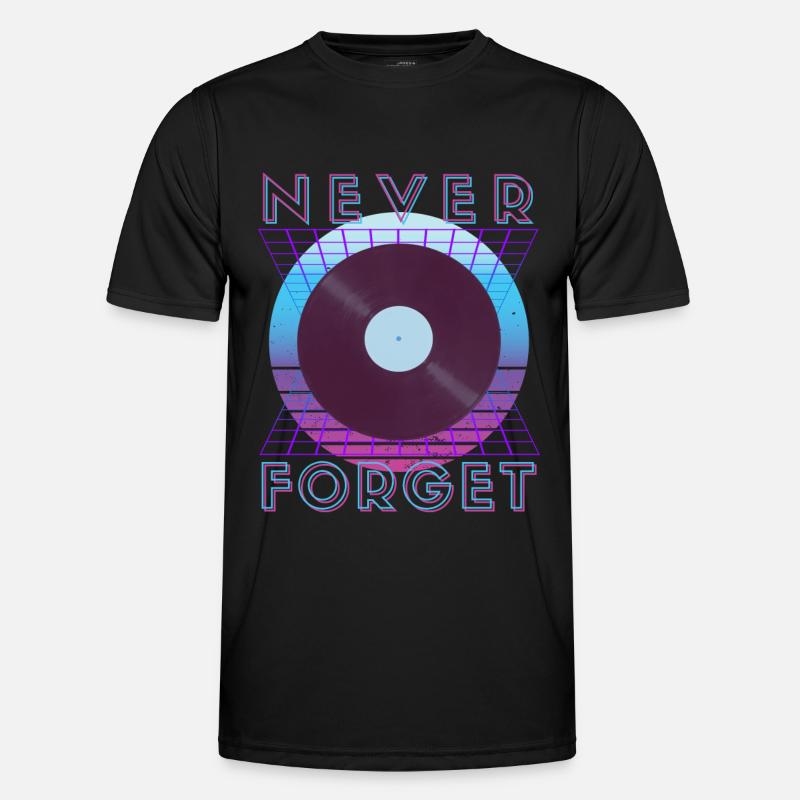Never Forget Retro 80s 90s Nostalgia Men's Functional T-Shirt